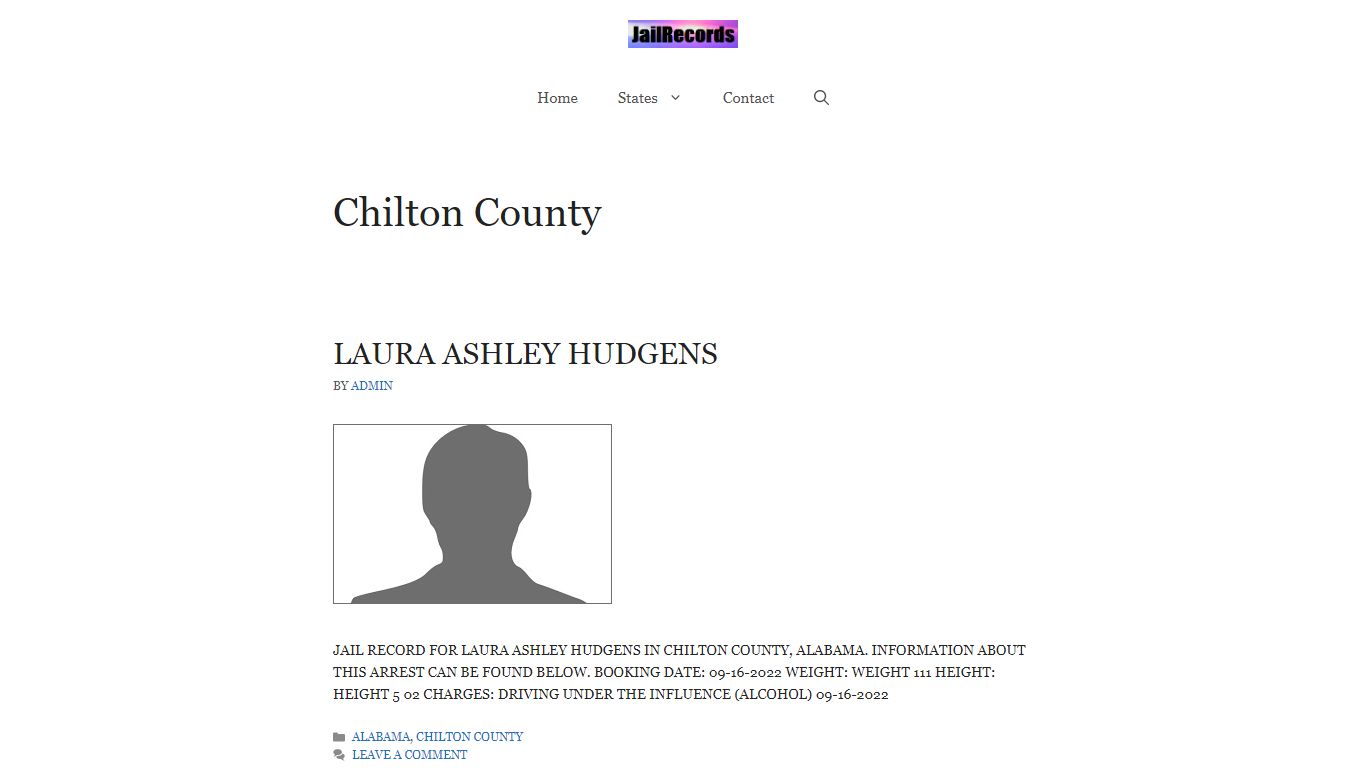 Chilton County Arrest Records